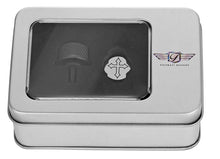 Load image into Gallery viewer, Figurati Designs Seat Mounting Knob - Black - Cross - Back View