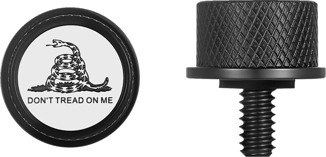 Figurati Designs Seat Mounting Knob - Black - Don't Tread On Me - Side View