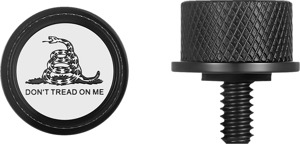 Figurati Designs Seat Mounting Knob - Black - Don't Tread On Me - Side View