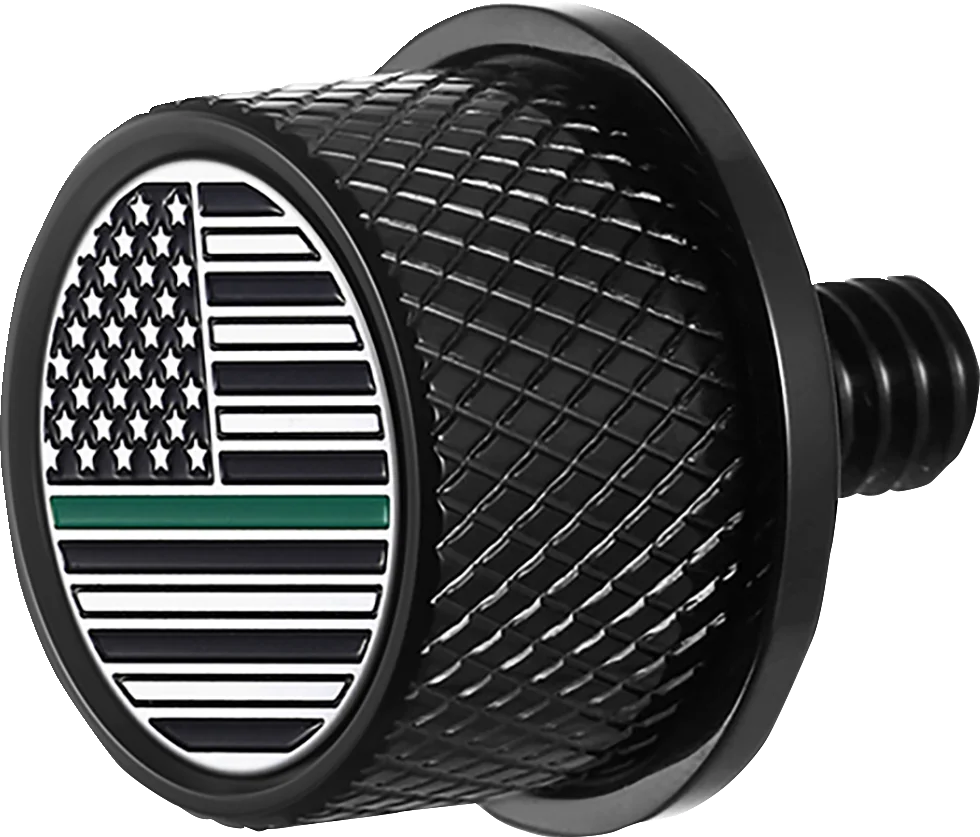 Figurati Designs Seat Mounting Knob - Black - Green Line American Flag - Main Product View