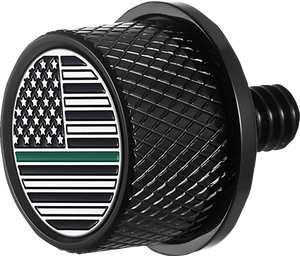 Figurati Designs Seat Mounting Knob - Black - Green Line American Flag - Main Product View