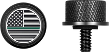 Load image into Gallery viewer, Figurati Designs Seat Mounting Knob - Black - Green Line American Flag - Side View