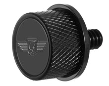 Load image into Gallery viewer, Figurati Designs Seat Mounting Knob - Black - Logo - Main Product View