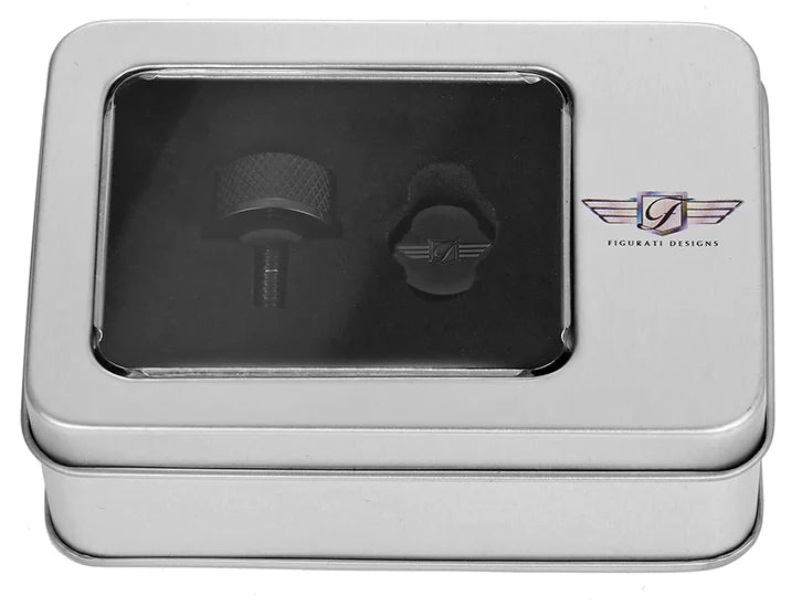 Figurati Designs Seat Mounting Knob - Black - Logo - Back View