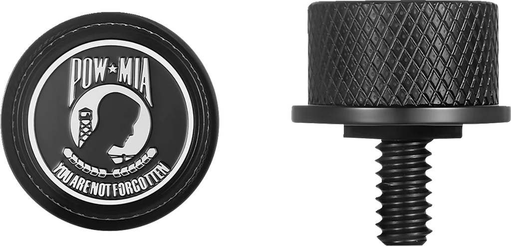 Figurati Designs Seat Mounting Knob - Black - POW MIA - Side View