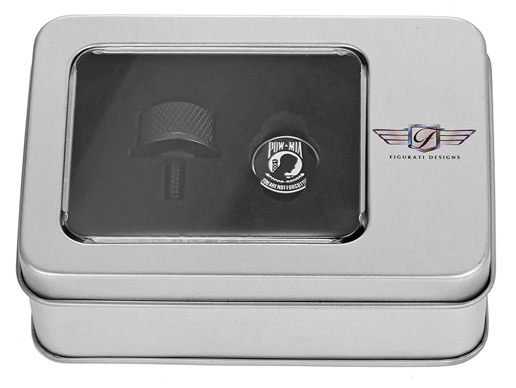 Figurati Designs Seat Mounting Knob - Black - POW MIA - Back View
