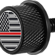 Load image into Gallery viewer, Figurati Designs Seat Mounting Knob - Black - Red Line American Flag - Main Product View