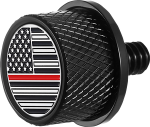 Figurati Designs Seat Mounting Knob - Black - Red Line American Flag - Main Product View