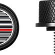 Load image into Gallery viewer, Figurati Designs Seat Mounting Knob - Black - Red Line American Flag - Side View