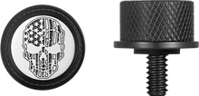 Load image into Gallery viewer, Figurati Designs Seat Mounting Knob - Black - Skull - Contrast Cut - Side View