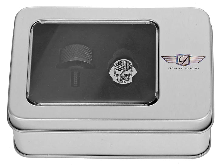 Figurati Designs Seat Mounting Knob - Black - Skull - Contrast Cut - Back View