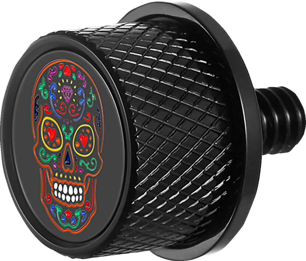 Figurati Designs Seat Mounting Knob - Black - Sugar Skull - Main Product View