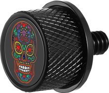 Load image into Gallery viewer, Figurati Designs Seat Mounting Knob - Black - Sugar Skull - Main Product View