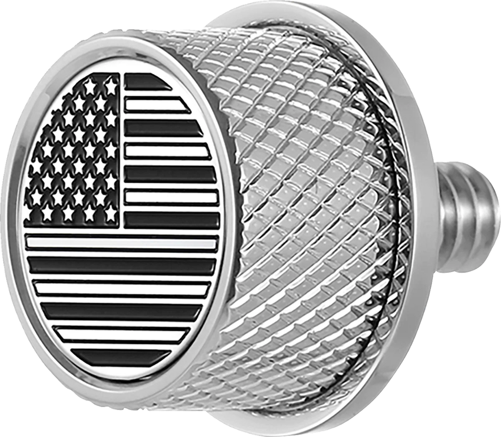 Figurati Designs Seat Mounting Knob - Stainles Steel - Black/White American Flag - Contrast Cut - Main Product View