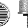 Load image into Gallery viewer, Figurati Designs Seat Mounting Knob - Stainles Steel - Black/White American Flag - Contrast Cut - Side View