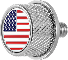Load image into Gallery viewer, Figurati Designs Seat Mounting Knob - Stainless Steel - American Flag - Main Product View