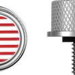 Load image into Gallery viewer, Figurati Designs Seat Mounting Knob - Stainless Steel - American Flag - Side View