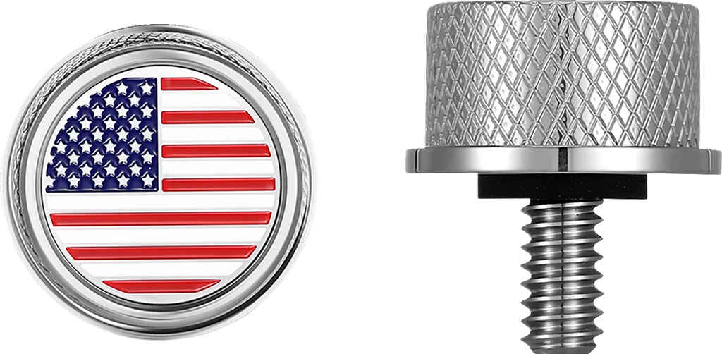 Figurati Designs Seat Mounting Knob - Stainless Steel - American Flag - Side View
