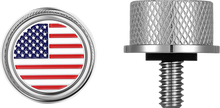 Load image into Gallery viewer, Figurati Designs Seat Mounting Knob - Stainless Steel - American Flag - Side View