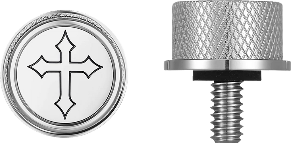 Figurati Designs Seat Mounting Knob - Stainless Steel - Cross - Side View