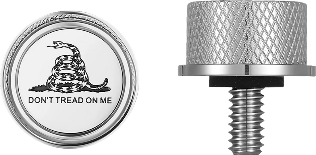 Figurati Designs Seat Mounting Knob - Stainless Steel - Don't Tread On Me - Side View