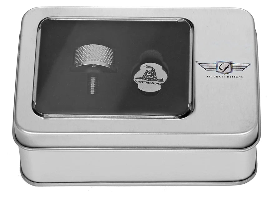 Figurati Designs Seat Mounting Knob - Stainless Steel - Don't Tread On Me - Back View