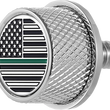 Load image into Gallery viewer, Figurati Designs Seat Mounting Knob - Stainless Steel - Green Line American Flag - Main Product View