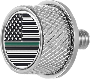 Figurati Designs Seat Mounting Knob - Stainless Steel - Green Line American Flag - Main Product View