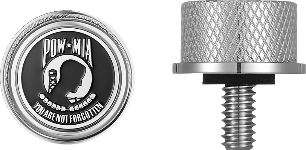 Figurati Designs Seat Mounting Knob - Stainless Steel - POW MIA - Side View