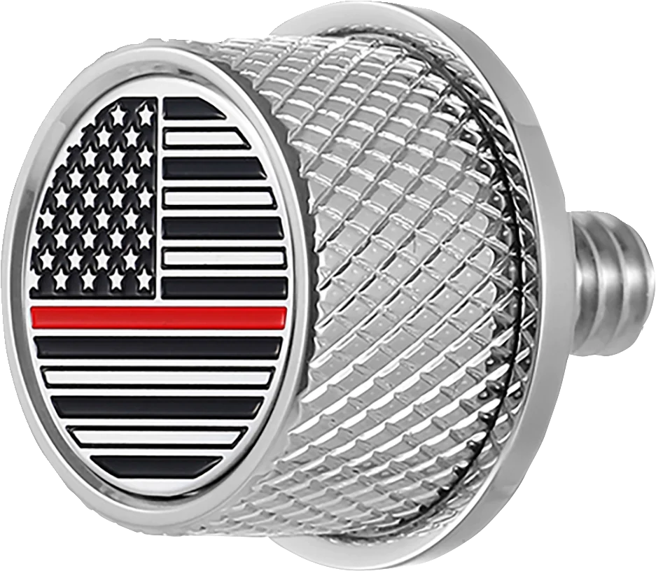 Figurati Designs Seat Mounting Knob - Stainless Steel - Red Line American Flag - Main Product View