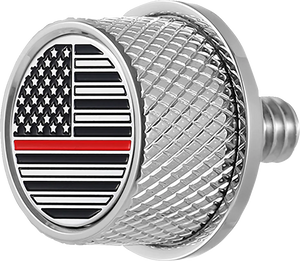 Figurati Designs Seat Mounting Knob - Stainless Steel - Red Line American Flag - Main Product View