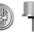 Load image into Gallery viewer, Figurati Designs Seat Mounting Knob - Stainless Steel - Skull - Contrast Cut - Side View
