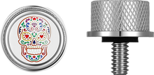 Load image into Gallery viewer, Figurati Designs Seat Mounting Knob - Stainless Steel - Sugar Skull - Side View