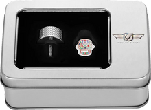 Load image into Gallery viewer, Figurati Designs Seat Mounting Knob - Stainless Steel - Sugar Skull - Back View