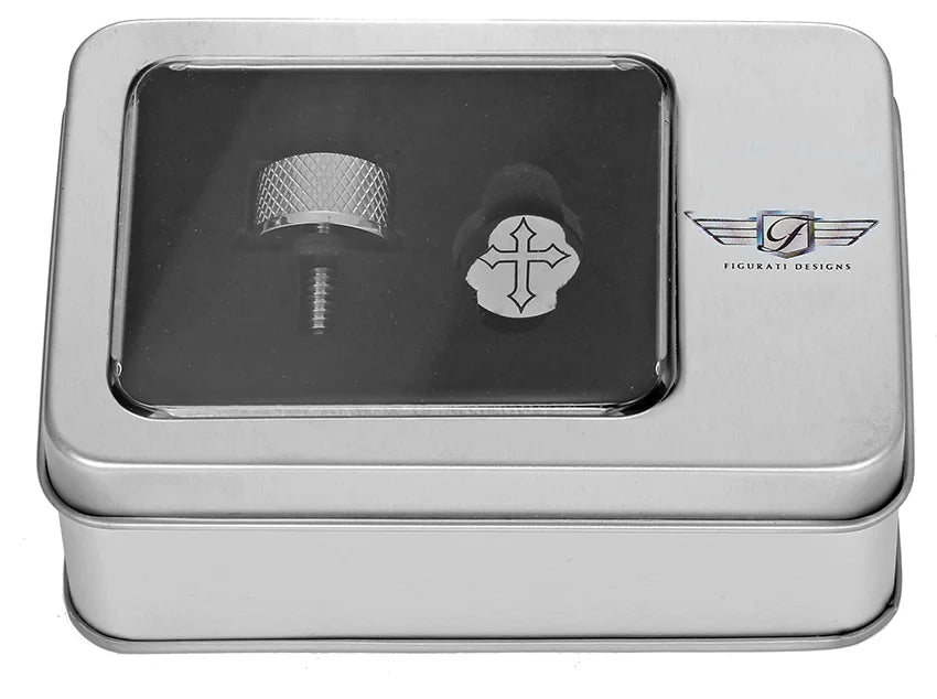 Figurati Designs Seat Mounting Knob - Stainless Steel - Cross - Back View