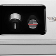Load image into Gallery viewer, Figurati Designs Seat Mounting Knob - Stainless Steel - Red Line American Flag - Back View