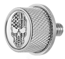 Load image into Gallery viewer, Figurati Designs Seat Mounting Knob - Stainless Steel - Skull - Contrast Cut - Main Product View