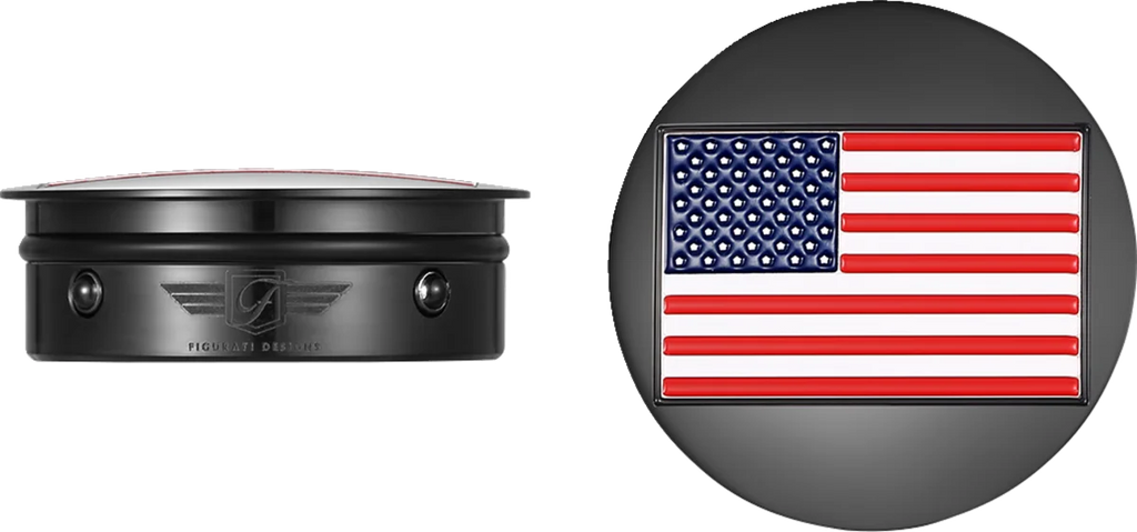 Figurati Designs Swing Arm Covers - American Flag - Custom - Reversed - Black - Main Product View