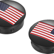 Load image into Gallery viewer, Figurati Designs Swing Arm Covers - American Flag - Custom - Reversed - Black - Side View