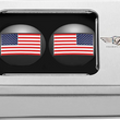 Load image into Gallery viewer, Figurati Designs Swing Arm Covers - American Flag - Custom - Reversed - Black - Back View