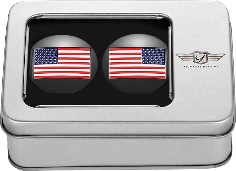 Figurati Designs Swing Arm Covers - American Flag - Custom - Reversed - Black - Back View