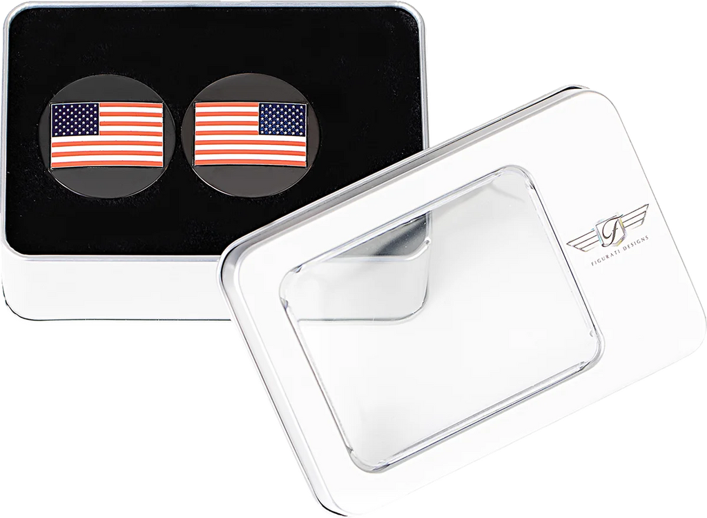 Figurati Designs Swing Arm Covers - American Flag - Custom - Reversed - Black - Installation View