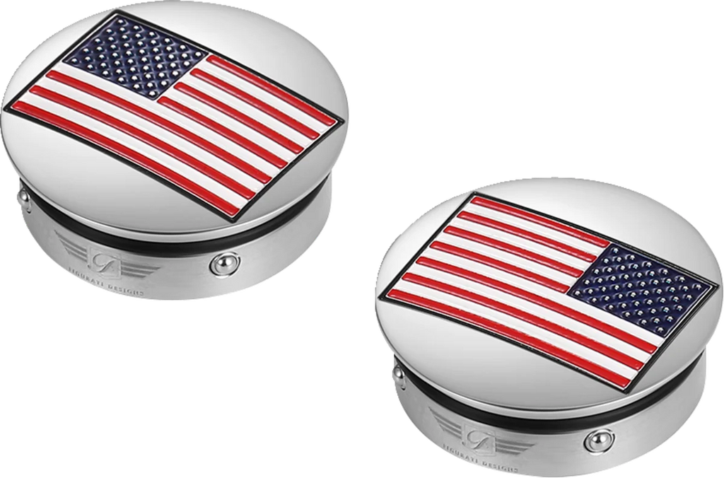 Figurati Designs Swing Arm Covers - American Flag - Reversed - Side View