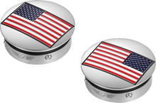 Load image into Gallery viewer, Figurati Designs Swing Arm Covers - American Flag - Reversed - Side View