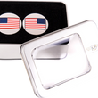 Load image into Gallery viewer, Figurati Designs Swing Arm Covers - American Flag - Reversed - Installation View