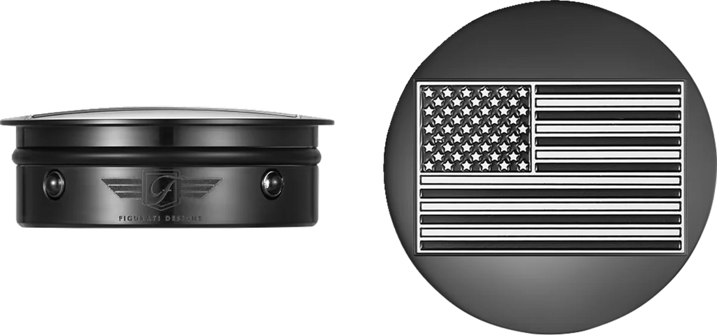 Figurati Designs Swing Arm Covers - Black Contrast Cut American Flag - Custom - Reversed - Black - Main Product View