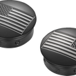 Load image into Gallery viewer, Figurati Designs Swing Arm Covers - Black Contrast Cut American Flag - Custom - Reversed - Black - Side View