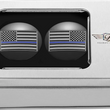 Load image into Gallery viewer, Figurati Designs Swing Arm Covers - Blue Line American Flag - Custom - Black - Reversed - Back View