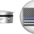 Load image into Gallery viewer, Figurati Designs Swing Arm Covers - Blue Line American Flag - Custom - Reversed - Main Product View