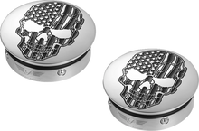 Load image into Gallery viewer, Figurati Designs Swing Arm Covers - Contrast Cut - American Flag Skull - Custom - Side View